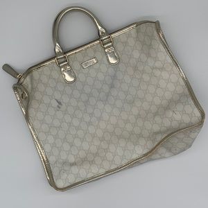 Gucci White Tote with Metallic Trim